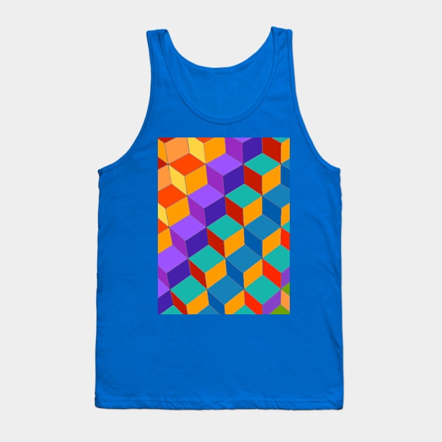 3D Cubic Pattern Tank Top by glowvim